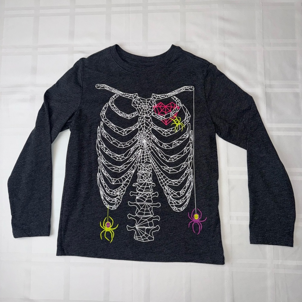 Cat & Jack Skeleton Graphic Long Sleeve Shirt - Picture 1 of 6